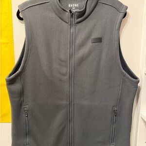 RHONE Charcoal Gray Knit Pullover with Logo Patch